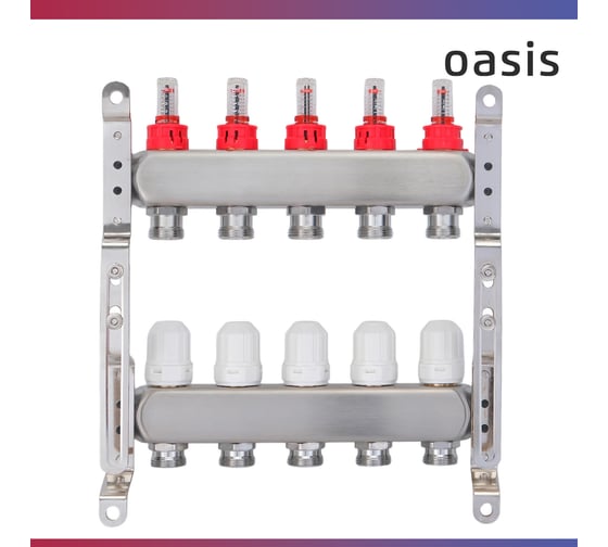 Коллекторная группа OASIS с расх., 5-вых. НЕРЖ 1”3/4 KNB01-05