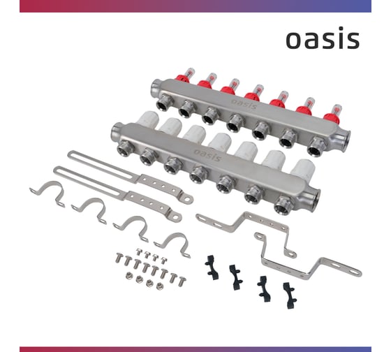 Коллекторная группа OASIS с расх., 7-вых. НЕРЖ 1”3/4 KNB01-07