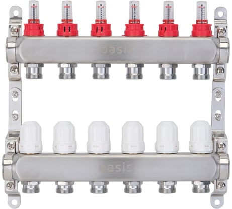 Коллекторная группа OASIS с расх., 6-вых. НЕРЖ 1”3/4 KNB01-06