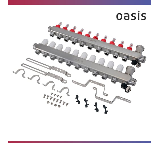 Коллекторная группа OASIS с расх. в сборе, 10-вых. НЕРЖ 1”3/4 KNR01-10