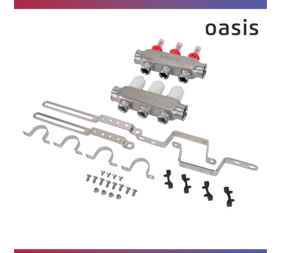 Коллекторная группа OASIS с расх., 3-вых. НЕРЖ 1”3/4 KNB01-03