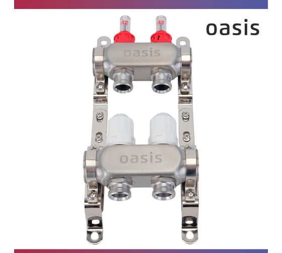 Коллекторная группа OASIS с расх., 2-вых. НЕРЖ 1”3/4 KNB01-02