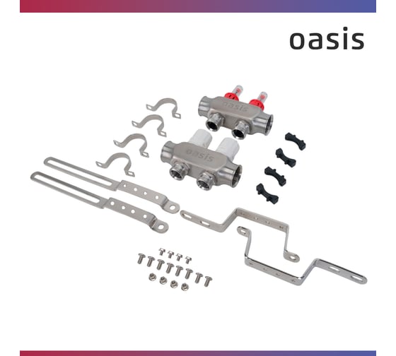 Коллекторная группа OASIS с расх., 2-вых. НЕРЖ 1”3/4 KNB01-02