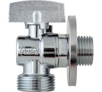 Кран шаровый угловой для бытовой техники KLIP КЛИП 5003 хром, с отраж., 1/2x1/2 Н/Н, бабочка тов-215887
