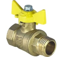 Кран шаровой Valfex N/P59 БИРКА для газа 3/4 ВР/НР ручка-бабочка, латунный 11Б27фтМ (72/18) VF.278.LB3.034.N/P59.Bir