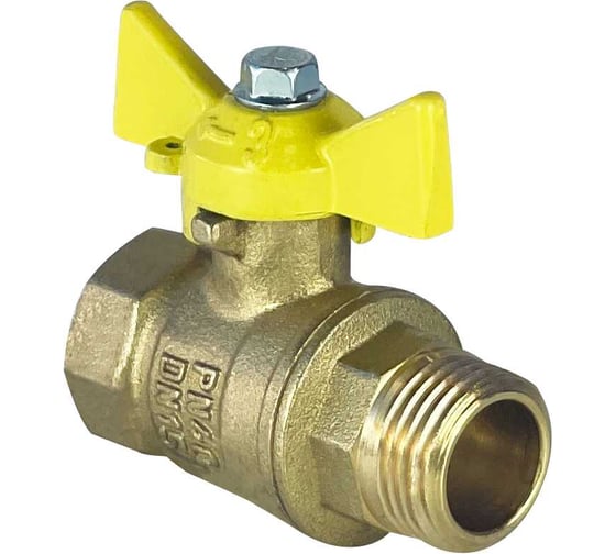Кран шаровой Valfex N/P59 БИРКА для газа 3/4 ВР/НР ручка-бабочка, латунный 11Б27фтМ (72/18) VF.278.LB3.034.N/P59.Bir 1