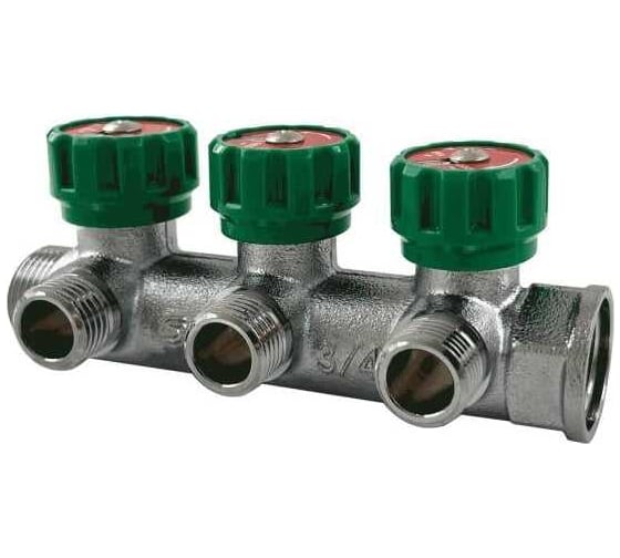 Регулирующий коллектор Millennium под евроконус 3 выхода 3/4" х1/2" MKRK33412