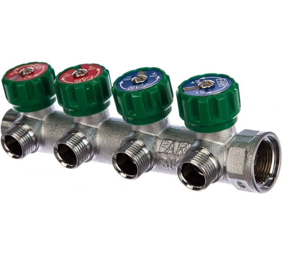 Регулирующий коллектор Millennium под евроконус 4 выхода 3/4" х1/2" MKRK43412