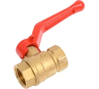 Кран шаровый латунный прямой BTI рычаг красный, 1/2М 1699 050 20