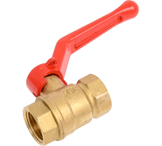 Кран шаровый латунный прямой BTI рычаг красный, 1/2М 1699 050 20 1
