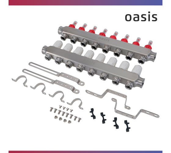 Коллекторная группа с расх. OASIS 8-вых. НЕРЖ 1”3/4 KNB01-08