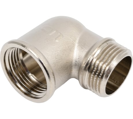 Угол LD Pride 90 гр, DN25, 1" ВР/НР, латунь никель, с биркой LD.67.539.25