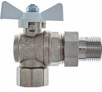 Кран шаровой ООО ПКФ Сварком д= 15 б г/ш угловой (американка) белая ручка (VT.228) (1 шт.) СанТех s007334