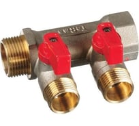 Коллектор ООО ПКФ Сварком лат. 3/4 в/н, с 2 шаровыми кранами на 1/2 (нар.рез) (14015) (1 шт.) СанТех s027495