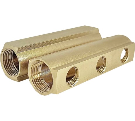 Коллектор латунный АПОГЕЙ КЛА 2503.050-1 DN25, ВР1, м/о 50мм ВР1/2, 1-е исполнение на 3 выхода 422002