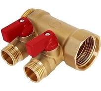Коллектор ООО ПКФ Сварком латунный с шаровыми кранами 2 выхода 3/4x1/2 (НB/6200R6H0504R2A) СанТех s070318