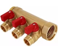 Коллектор ООО ПКФ Сварком латунный с шаровыми кранами 3 выхода 3/4x1/2 (НB/6200R6H0504R3A) СанТех s070319