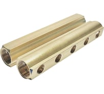 Коллектор латунный АПОГЕЙ КЛА 2505.050-1 DN25, ВР1, м/о 50мм ВР1/2, 1-е исполнение на 5 выходов 422004