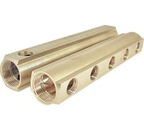 Коллектор латунный АПОГЕЙ КЛА 2505.050-2 DN25, ВР1, м/о 50мм ВР1/2, 2-е исполнение на 5 выходов 422016