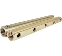 Коллектор латунный АПОГЕЙ КЛА 2505.100-2 DN25, ВР1, м/о 100мм ВР1/2, 2-е исполнение на 5 выходов 422063