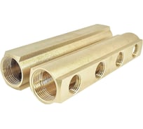 Коллектор латунный АПОГЕЙ КЛА 2504.050-1 DN25, ВР1, м/о 50мм ВР1/2, 1-е исполнение на 4 выхода 422003