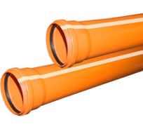 Труба Valfex ф160 с раструбом L=1 м рыжая, наружная канализация, толщина стенки 4.9 (2) 301600100