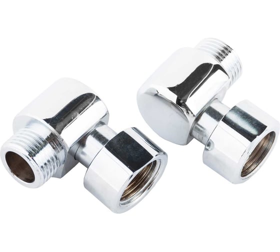 Угловое соединение для полотенцесушителя Millennium 1/2" х 3/4" наружная/внутренняя резьба, пара с гайкой B-7