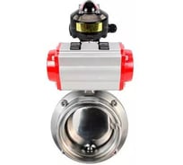 Дисковый затвор DN.ru 304-304-EPDM-2W-T-H Ду50 Ру10 пищевая нержавеющая сталь, пневмопривод, БКВ D050-73676