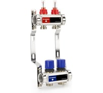 Коллектор с расходомерами и регулирующими клапанами Varmega из нержавеющей стали, 1", 2x3/4 ЕК VM15102