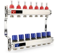 Коллектор с расходомерами и регулирующими клапанами Varmega из нержавеющей стали, 1", 7x3/4 ЕК VM15107