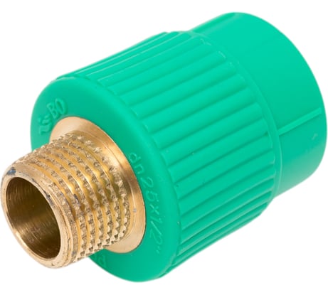 Комбинированная муфта с наружной резьбой Blue Ocean 25x1/2", полипропиленовая, зеленая PPRF/EA(G)-25x1/2"