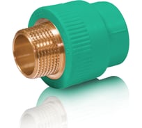 Комбинированная муфта с наружной резьбой Blue Ocean 32x1, полипропиленовая, зеленая PPRF/EA(G)-32х1"