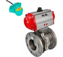 Кран DN.ru шаровой 316-316-PTFE-F-ISO-R Ду300 Ру16, пневмопривод, магнитный переключатель D160-62709