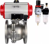 Кран DN.ru шаровой 316-316-PTFE-F-ISO-R Ду300 Ру16, пневмопривод, пневмораспределитель, БПВ D160-60745