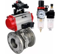 Кран DN.ru шаровой 316-316-PTFE-F-ISO-R Ду300 Ру16, пневмопривод, пневмораспределитель, БКВ, БПВ D160-60961