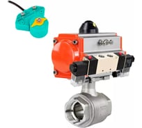 Кран шаровой DN.ru КШМП.316.230-ISO Ду65 Ру40 с пневмоприводом, пн.распределителем, МППП D160-62747