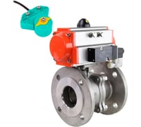 Кран DN.ru шаровой КШФП.316.200 Ду65 Ру16, пневмопривод, пневмораспределитель, магнитный переключатель D160-62636