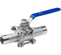 Кран DN.ru шаровой 304-304-PTFE-W-H LONG Ду80 Ру25 3-составной, под приварку, с рукояткой D160-60708