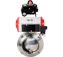 Затвор дисковый DN.ru 304-304-EPDM Ду25 Ру10 пищ.нерж.сталь, пневмопривод, пневмораспределитель, БКВ D050-74474