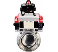 Затвор дисковый DN.ru 304-304-EPDM Ду25 Ру10 пищ.нерж.сталь, пневмопривод, пневмораспределитель, БКВ D050-74591