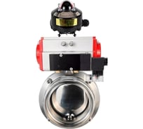 Затвор дисковый DN.ru 304-304-EPDM Ду25 Ру10 пищ.нерж.сталь, пневмопривод, пневмораспределитель, БКВ D050-73934