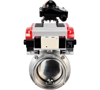 Затвор дисковый DN.ru 304-304-EPDM Ду25 Ру10 пищ.нерж.сталь, пневмопривод, пневмораспределитель, БКВ D050-77669