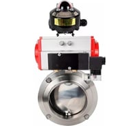 Затвор дисковый DN.ru 304-304-EPDM Ду32 Ру10 пищ.нерж.сталь, пневмопривод, пневмораспределитель, БКВ D050-73773