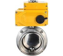 Дисковый затвор DN.ru 304-304-Sil-2W-T-H Ду32 Ру10 пищевая нержавеющая сталь, электропривод 24В D050-73377