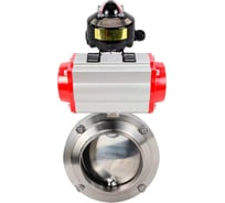 Дисковый затвор DN.ru 304-304-Sil-2W-W-H Ду25 Ру10 пищевая нержавеющая сталь, пневмопривод, БКВ D050-73691