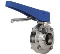 Дисковый затвор DN.ru 304-304-Sil-2W-W-H Ду25 Ру10 пищевая нержавеющая сталь, под приварку, рукоятка D050-73043