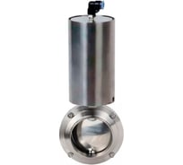 Дисковый затвор DN.ru 304-304-Sil-2W-W-H Ду32 Ру10 пищевая нержавеющая сталь 304, пневмопривод D050-73098