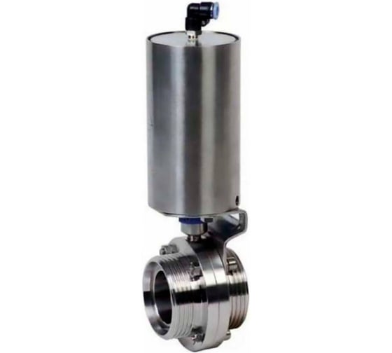 Дисковый затвор DN.ru 304-304-Sil-2W-T-H Ду40 Ру10 пищевая нержавеющая сталь 304, пневмопривод D050-73108 1