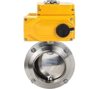 Дисковый затвор DN.ru 304-304-Sil-2W-W-H Ду25 Ру10 пищевая нержавеющая сталь, электропривод 24В D050-73367