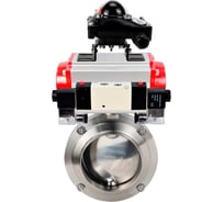 Дисковый затвор DN.ru 304-304-Sil Ду65 Ру10 пищевая нержавеющая сталь, пневмопривод, пневмораспределитель БКВ D050-77691